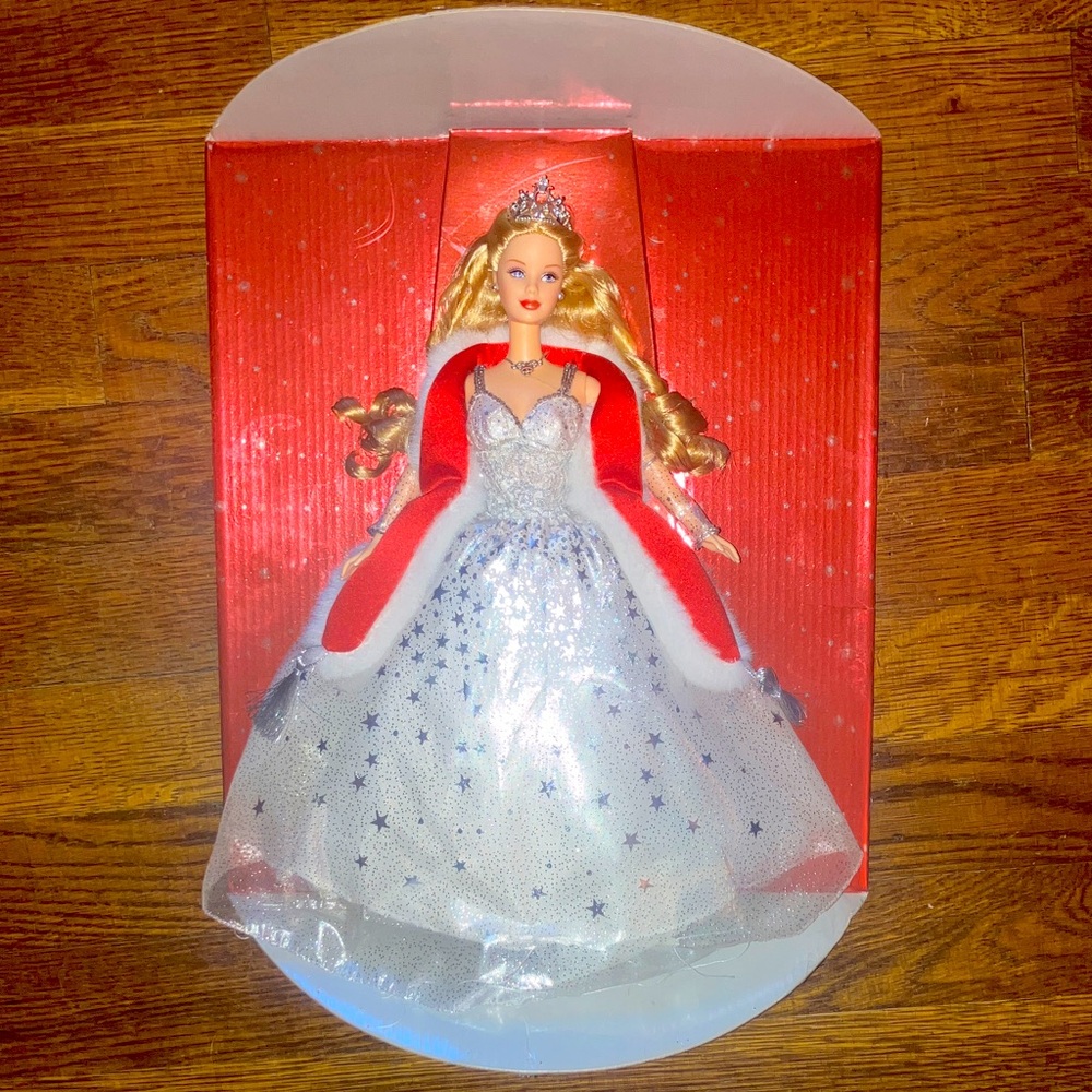 Holiday 2001 Special Edition Christmas Barbie with partial box.